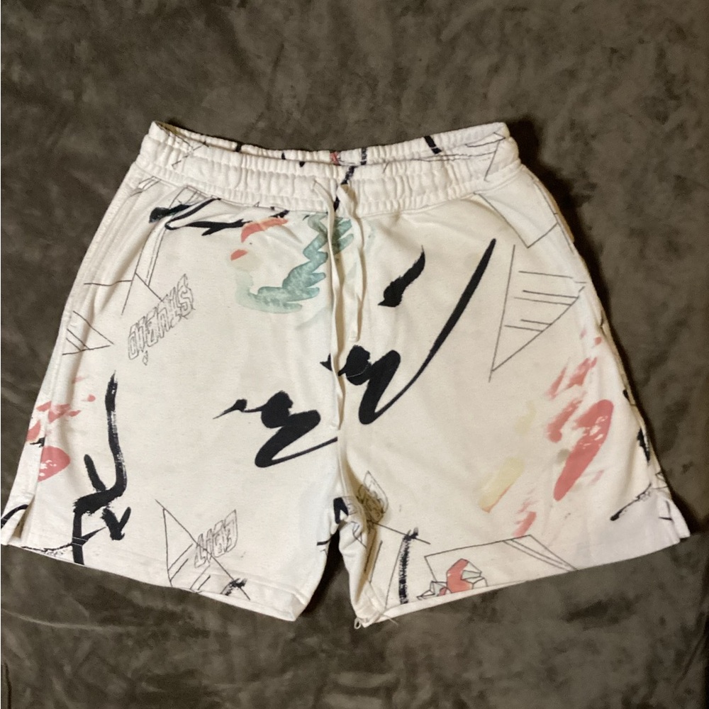 Forever 21 White Graphic Athletic Shorts